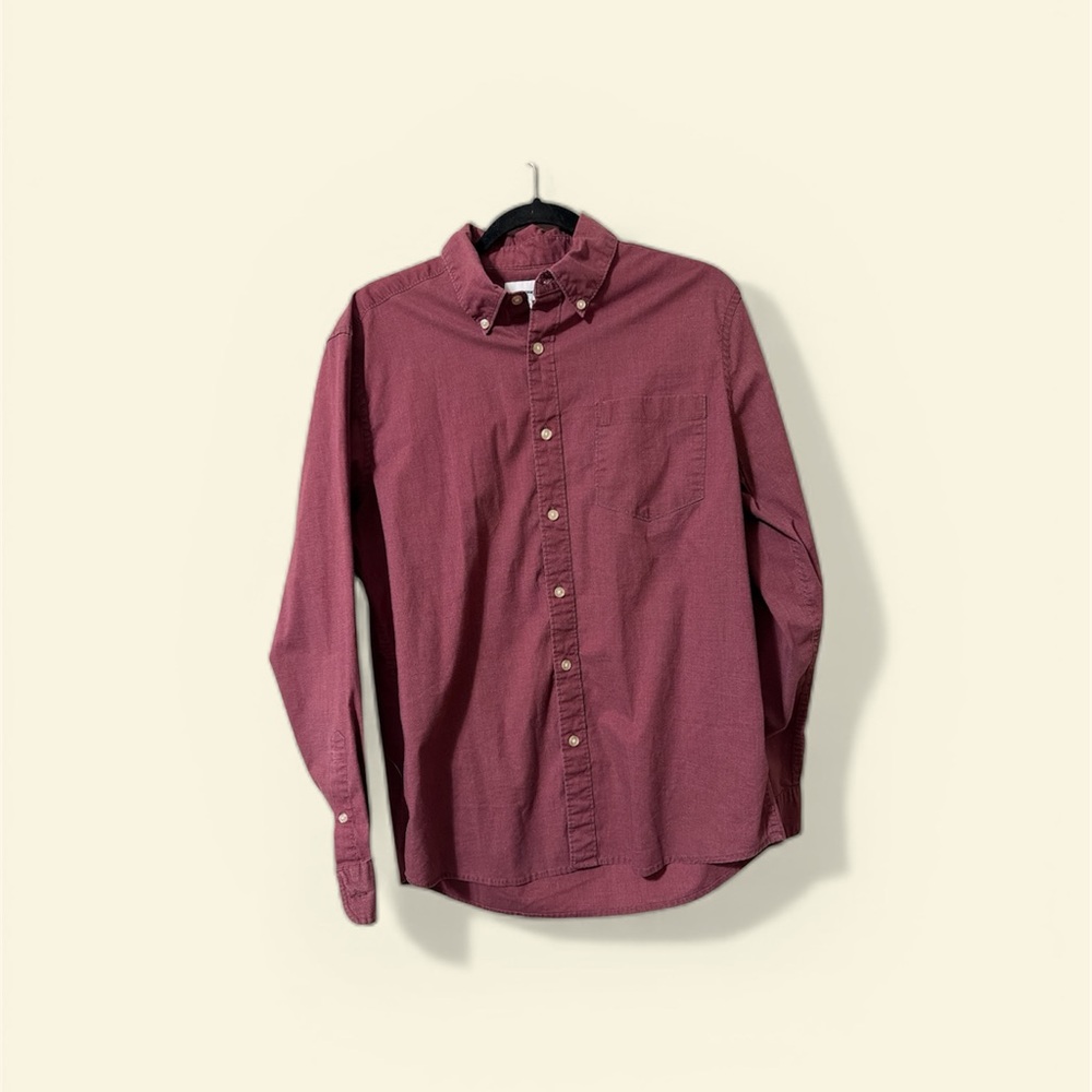 Sonoma Men's Maroon Casual Button-Down Shirt